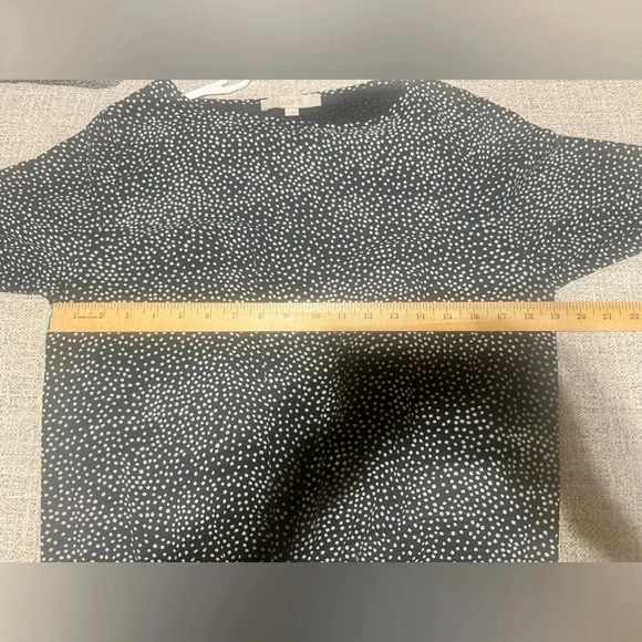Loft Black & White Polka Dot Long Sleeve Blouse Sz M - Picture 7 of 8